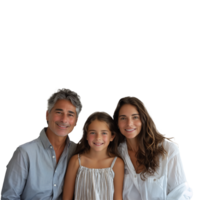 ai generiert glücklich Familie mit einer Kind posieren auf ein transparent Hintergrund png