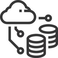 Cloud  icon symbol vector image. Illustration of the hosting storage design image