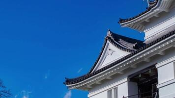 un' lasso di tempo di nube a odawara castello nel Kanagawa teleobiettivo tiro inclinazione video