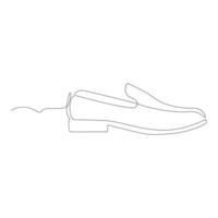 Shoe continues one line art drawing minimalist design vector and illustration