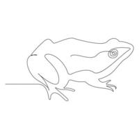 Frog continuous one line art drawing minimalist design vector and illustration