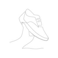 zapato continúa uno línea Arte dibujo minimalista diseño vector y ilustración