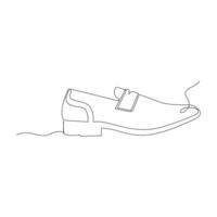 Shoe continues one line art drawing minimalist design vector and illustration