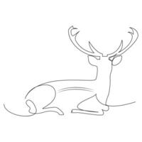 Deer one line art drawing minimalist design vector and illustration