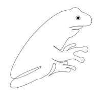 Frog continuous one line art drawing minimalist design vector and illustration