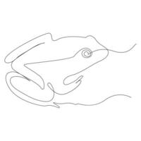 Frog continuous one line art drawing minimalist design vector and illustration