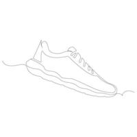 Shoe continues one line art drawing minimalist design vector and illustration