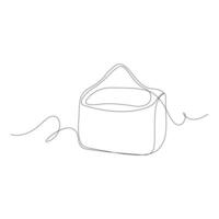 mujer Moda bolso para de viaje o compras uno línea Arte dibujo minimalista diseño vector y ilustración