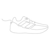 Shoe continues one line art drawing minimalist design vector and illustration