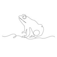 Frog continuous one line art drawing minimalist design vector and illustration