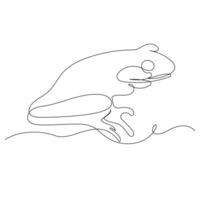 Frog continuous one line art drawing minimalist design vector and illustration