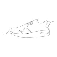 Shoe continues one line art drawing minimalist design vector and illustration