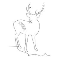 Deer one line art drawing minimalist design vector and illustration