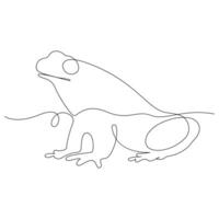 Frog continuous one line art drawing minimalist design vector and illustration