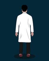 A doctor back view cartoon character design for 2d animation stories vector