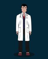 A doctor front view cartoon character design for 2d animation stories vector