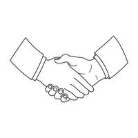 Hand drawn Kids drawing Cartoon Vector illustration electric shake hands icon Isolated on White Background