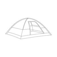 Hand drawn Kids drawing Cartoon Vector illustration camping tent icon Isolated on White Background