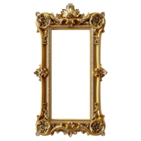 AI generated Ornate golden frame with a transparent background png