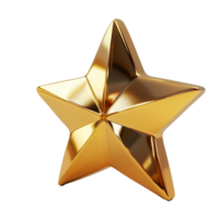 AI generated A gold star with a shiny surface png