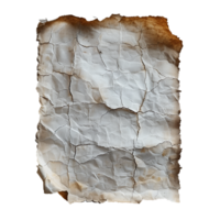 AI generated Aged paper with burnt and torn edges on transparent background png