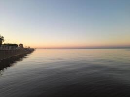 sunset over the sea photo