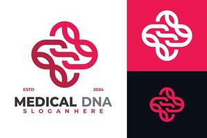 Medical DNA Logo design vector symbol icon illustration