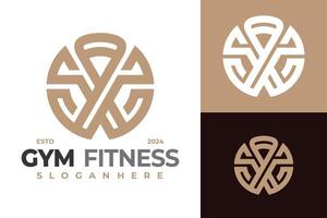 letra X gimnasio aptitud logo diseño vector símbolo icono ilustración