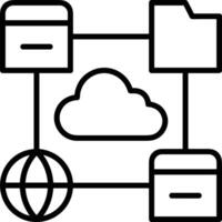 Cloud  icon symbol vector image. Illustration of the hosting storage design image