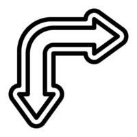 Bending arrow vector icon illustration