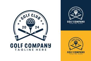 Modern Flat design Unique Golf Ball club Graphic logo template and Minimalist Golfing Logo Concept vector