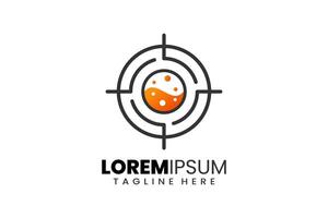 Unique shoot target goal with orange liquid logo vector