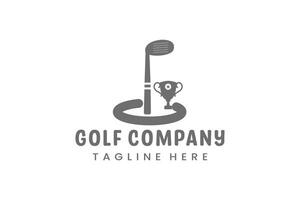 Modern Flat design Unique Golf Ball championship logo template and Minimalist Golfing Logo Concept vector