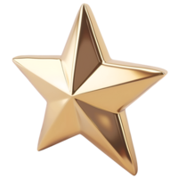 AI generated 3d gold star on transparent background. png