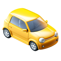 AI generated Yellow car model. png