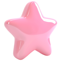 AI generated 3d pink star on transparent background. png