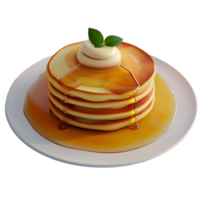 AI generated Pancake with honey and cheese 3d png