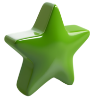 AI generated 3d green star on transparent background. png