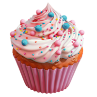 ai generiert 3d Cupcake . Vanille Keks. png
