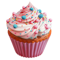 AI generated 3d cupcake . Vanilla biscuit. png