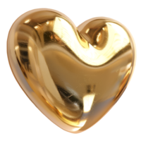AI generated Gold heart on transparent background. png