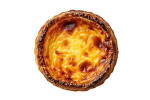 ai généré de haut en bas vue de une pastel de nata isolé sur transparent arrière-plan, png