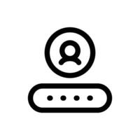 Simple Password line icon isolated on a white background vector