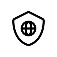Simple Internet Security line icon isolated on a white background vector