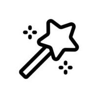 Simple Magic Wand line icon isolated on a white background vector