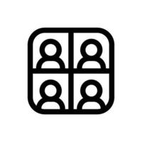 Simple Video Conference line icon isolated on a white background vector