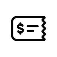 Simple Invoice line icon isolated on a white background vector