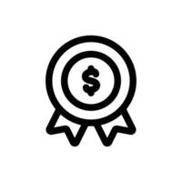 Simple Money Badge line icon isolated on a white background vector