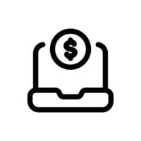 Simple Ransomware line icon isolated on a white background vector