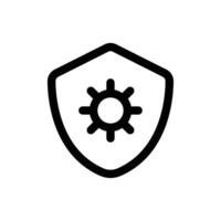 Simple Antivirus line icon isolated on a white background vector